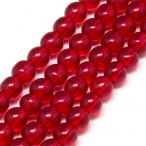 steklene perle 4 mm, rdeče, 1 niz - cca 80 kos