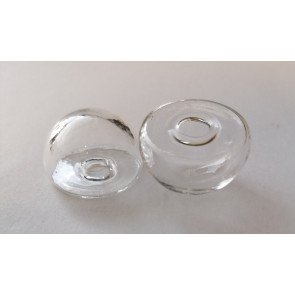 steklena kapljica - votla, okrogla, 27 x 18 mm, prozorna, 1 kos