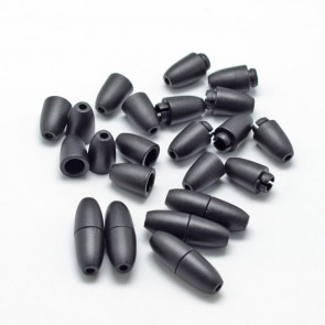 akrilni zaključni element 24x9 mm, črne barve, velikost luknje: 2,5 mm, 1 kos
