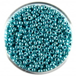 PRACHT Rocailles perle 2,6 mm, SVETLO MODRA, kovinski videz, 17 g