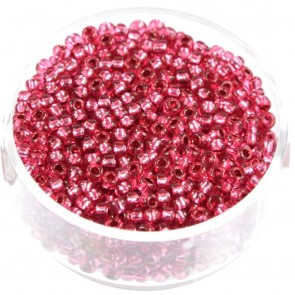 PRACHT Rocailles perle 2,6 mm, ANTIQUE ROZA, srebrna sredica, 17 g