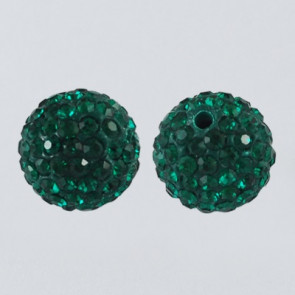 fimo perle s kristali Emerald, 10 mm, velikost luknje: 1.5 mm, 1 kos