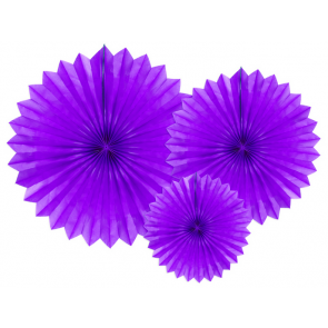 dekorativne rozete, vijolična, 20-40 cm, 1 komplet (3 kosi)