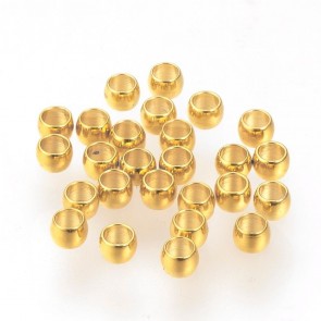 štoparji iz nerjavečega jekla, 3x2 mm, pozlačeno pravo 24K zlato, velikost luknje 1,8 mm, 20 kos