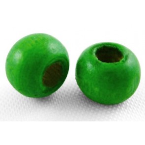 lesene perle okrogle 7x6 mm, zelene, velikost luknje: 1.5 mm, 50g