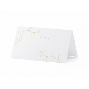 kartica za sedežni red, belo zlata, 9.5x5.5 cm, 1 kos