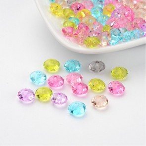 akrilne perle 8x5 mm, mix, velikost luknje: 1.5 mm, 100 kos