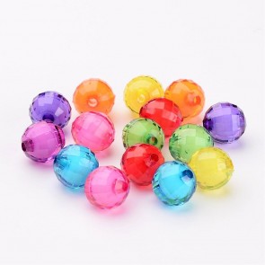 plastične perle, "nepravilno" okrogle 12 mm, mix, velikost luknje: 2 mm, 50 kos