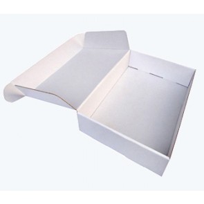 zložljiva škatla iz kartona 16.5x16.5x3.4 cm, bela (zunaj in znotraj), 1 kos